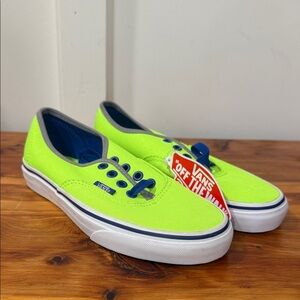NWT Vans Authentic Brite Neon Green Blue Shoes